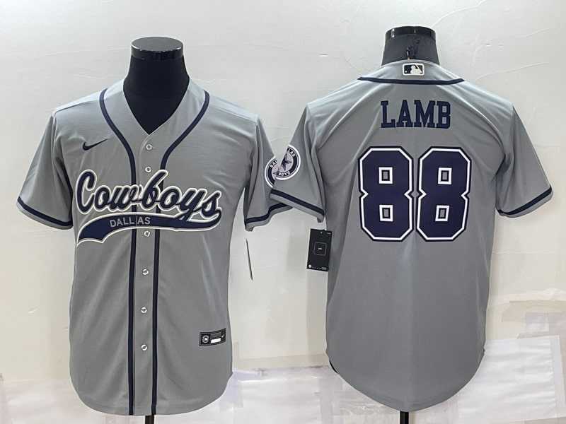 Dallas Cowboys 88 CeeDee Lamb Grey Men's Stitched Cool Base Nike Baseball Jersey,We sell and wholesale Dallas Cowboys 88 CeeDee Lamb Grey Men's Stitched Cool Base Nike Baseball Jersey on line form chian!